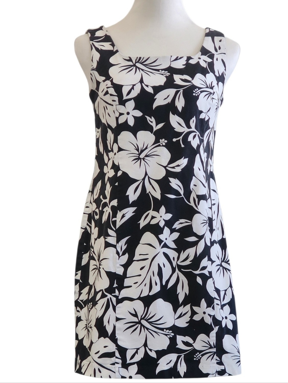 Briggs New York black and white floral shift dress full back zip - Picture 2 of 12